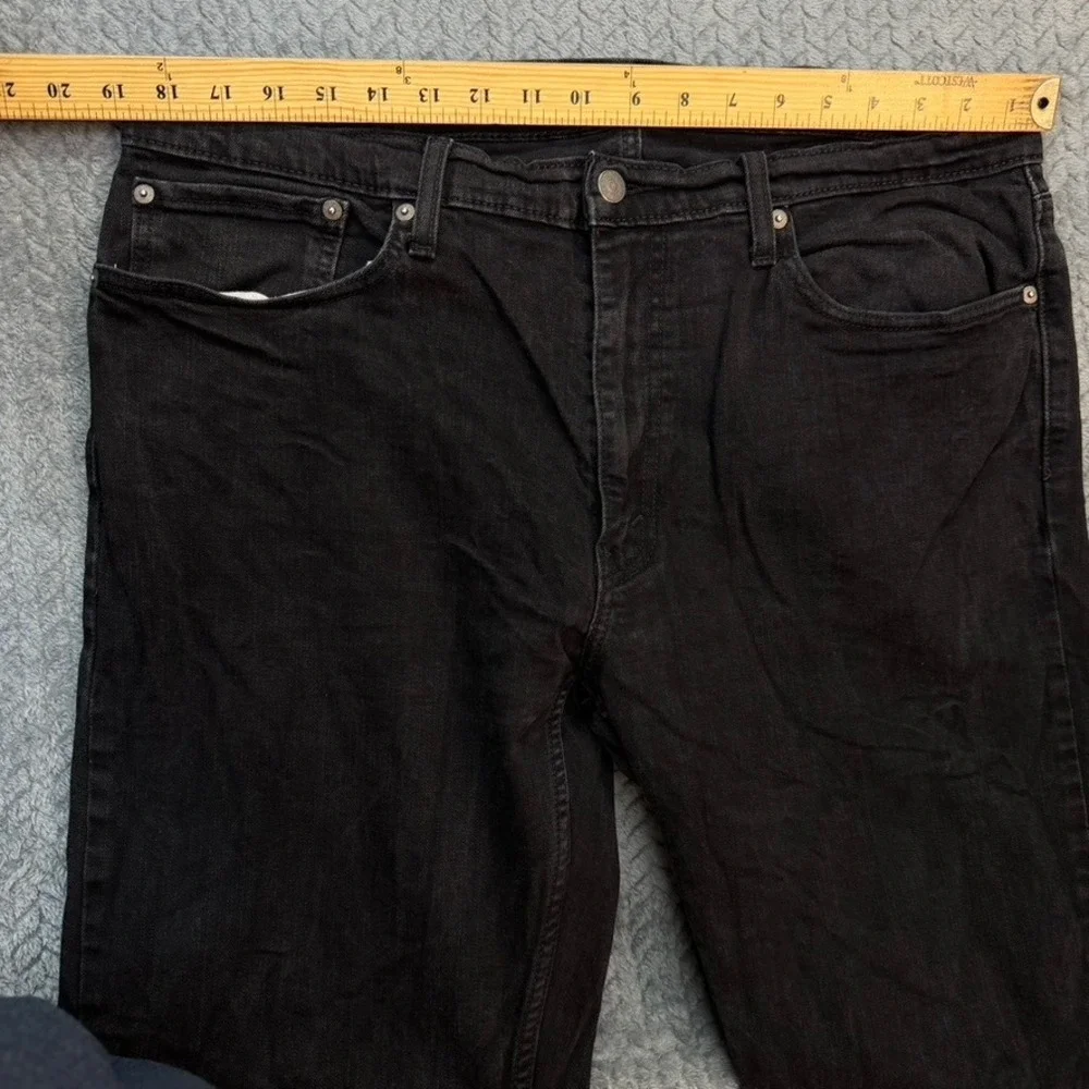 Levi's 559 Mens Relaxed Straight Black Denim Jeans 38x30 Solid Casual Classic